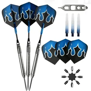 Viper Shot King Steel Tip Dart Set with Nomad Dart Case | 80% Tungsten | Blue | 24 Grams