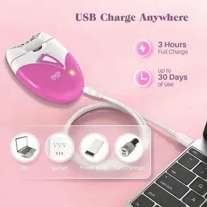 [Pink Hair Remover] Portable Pink Lady's Hair Remover | Plug And Play, Three Adjustable Speed Settings, Travel Portable Version, Suitable for The Whole Body