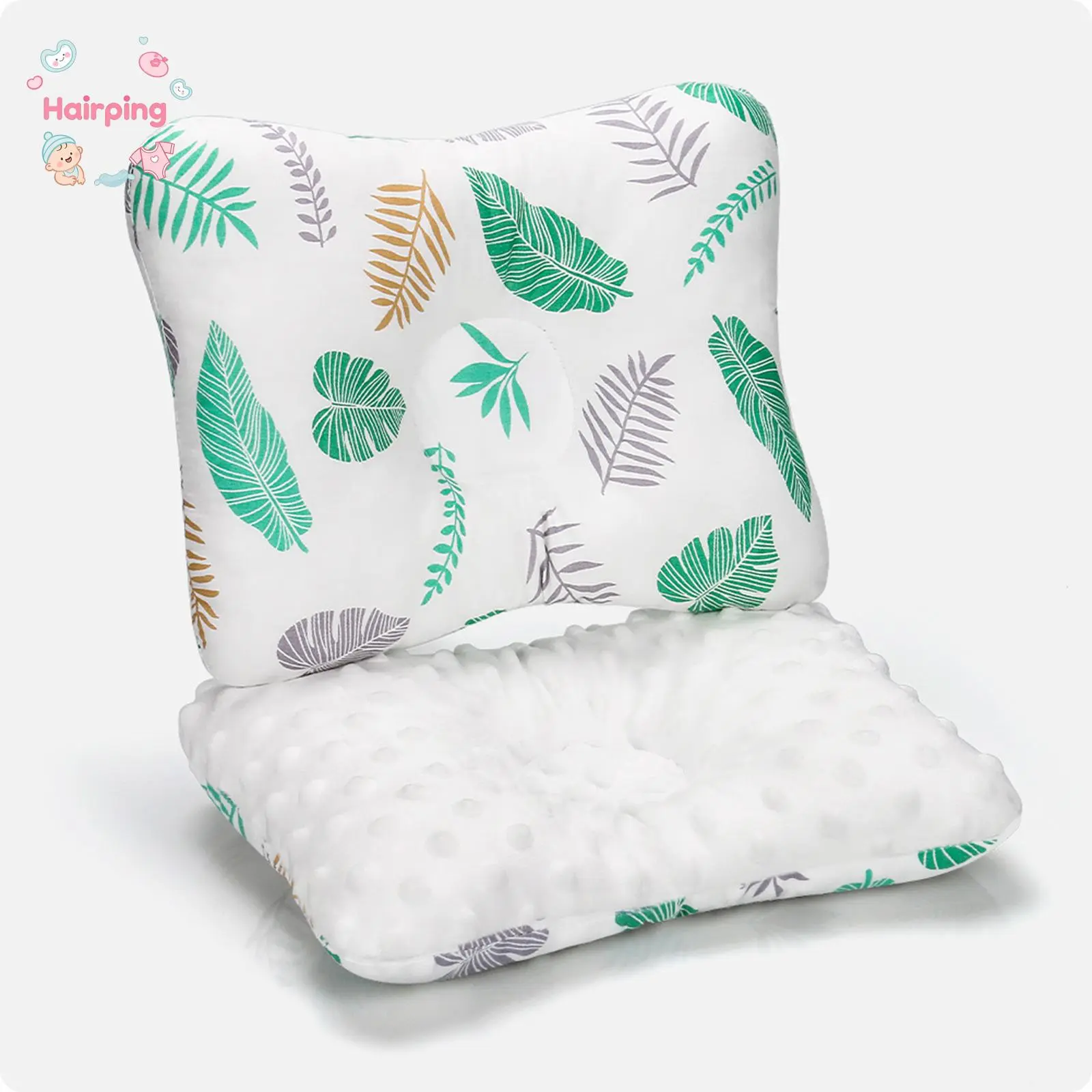 Baby Head Shaping Pillow Soft Double Sided Anti Flat Head Pillow Sleeping Support Pillow for Infant Flat Head Prevention