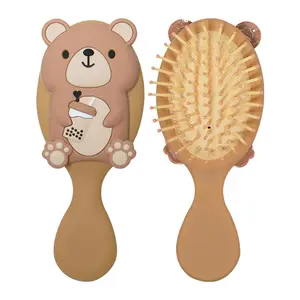 Cartoon Bear Design Hair Comb, Anti-static Curly Hair Mini Portable Travel Comb, Hairbrush, Kids Girls Comb, Hair Brush Styling Tools