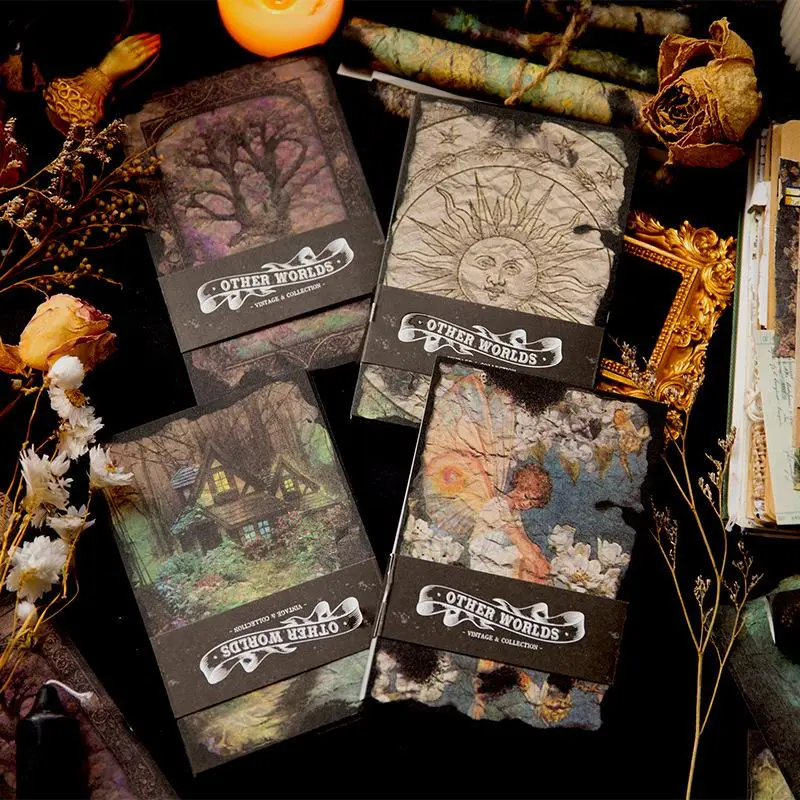 50pcs Random Color Vintage Scrapbook Decorative Paper, DIY Material Paper, Hand Account Collage Material Paper