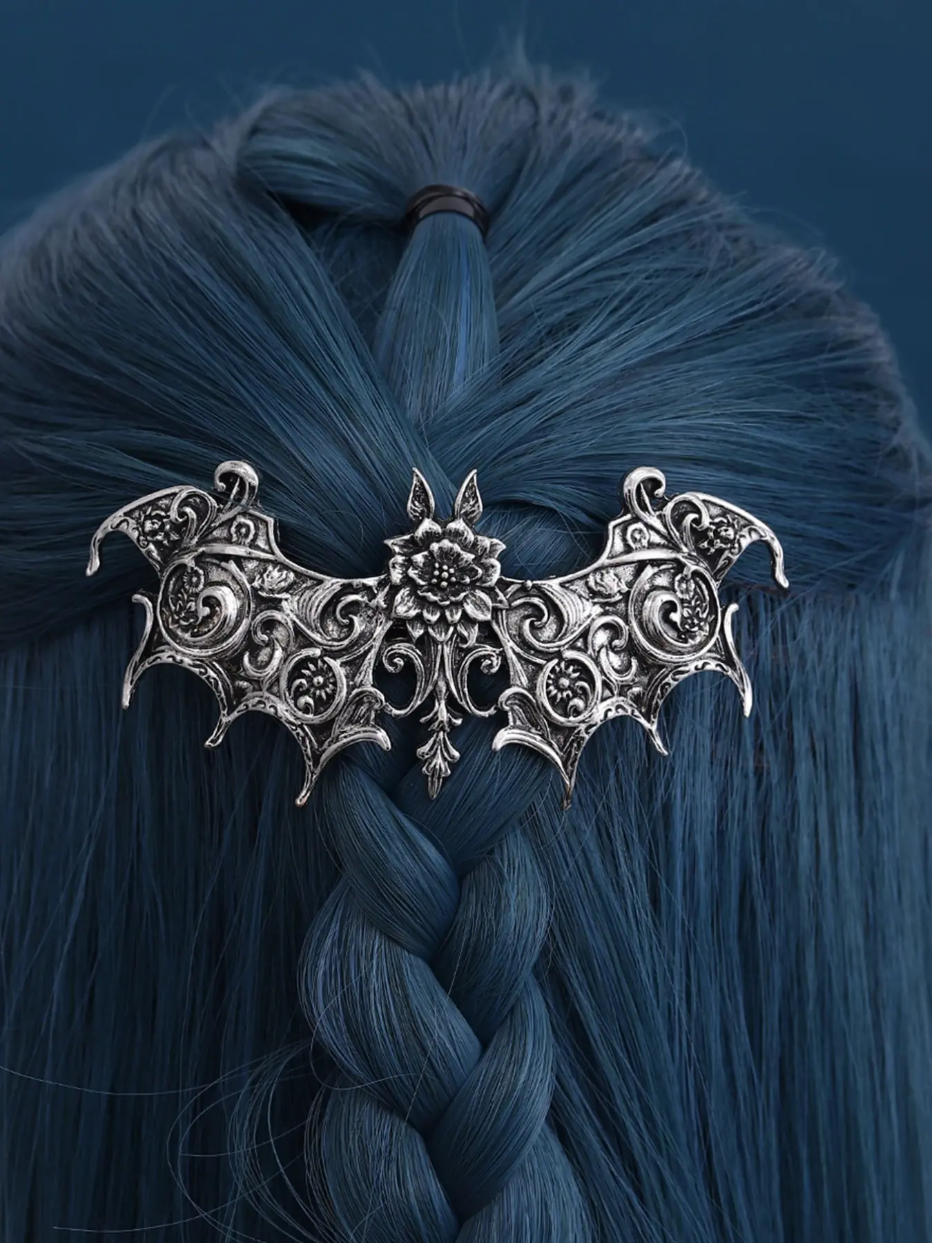 Viking Style Vintage Flower Bat Goddess Hair Clip, Hair Flower Clips, Decorative Hair Clips, Gothic Fashion Nordic Party Accessory, Valentine's Day Halloween Mother's Day Birthday Gift