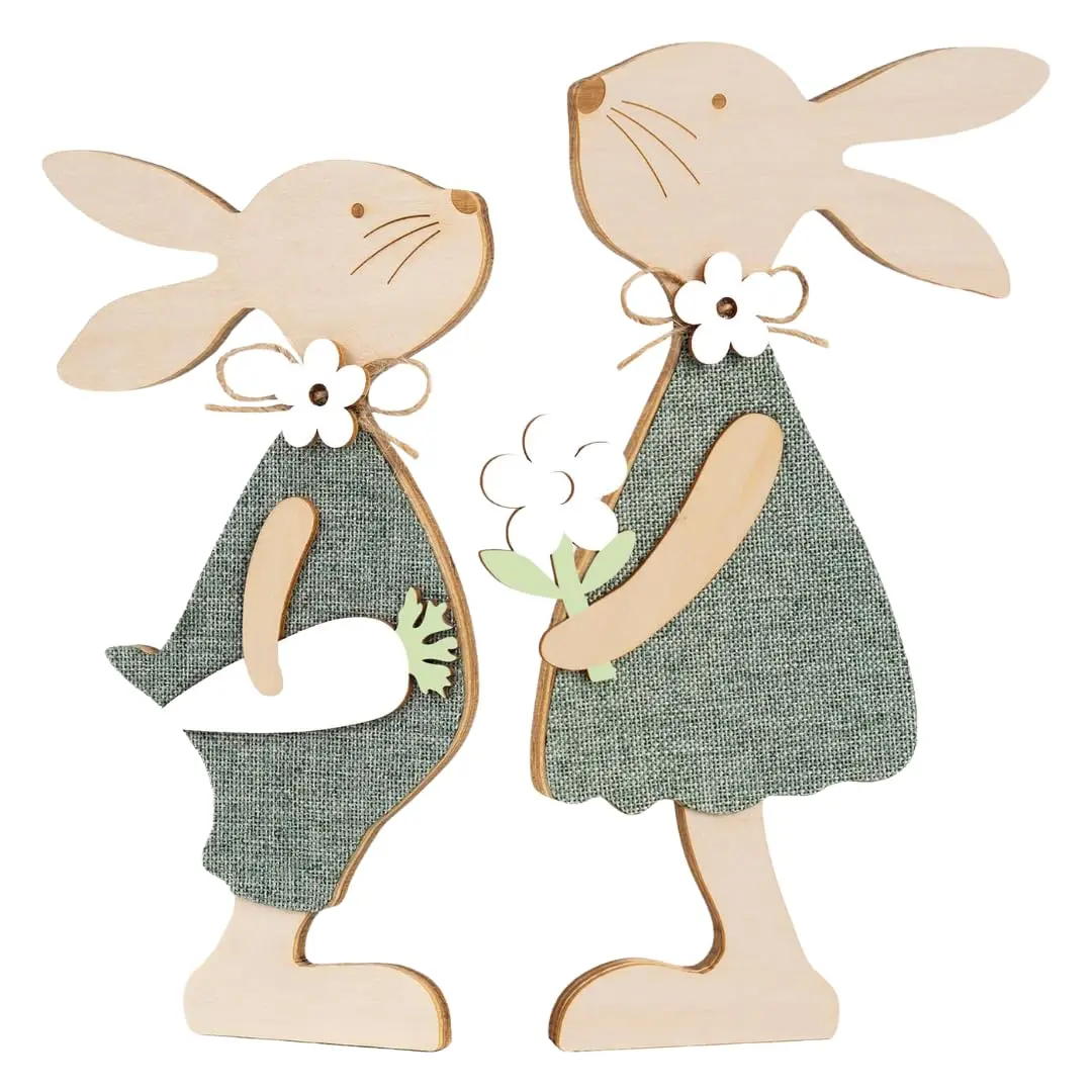 Wooden Farmhouse Easter Decor Bunnies