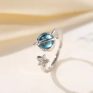 2026 New Unisex Star & Moon Rotatable Fidget Ring Anxiety Stress Relief Ring with Free Gift Box for Daily Office Study TikTokShop