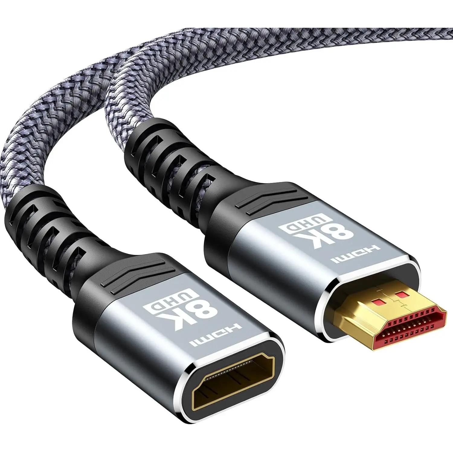 8K 4K HDMI Extender Cable, Short HDMI Extension Cable 2.1 4K@30Hz/ 60Hz/ 120Hz, Ultra high Speed HDMI Adapter Male to Female Compatible with PS5 Roku Stick Blu Ray Player HDTV Laptop 3FT
