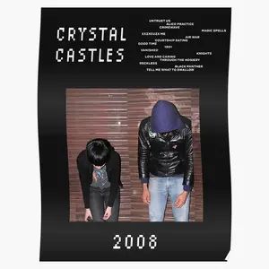 Crystal Castles 2008 Poster - Dynamic and Edgy Art Celebrating the Iconic Band Crystal Castles with a 2008 Design