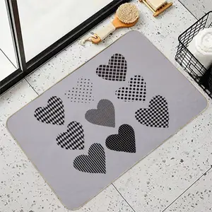 Ultra-soft, absorbent bathroom mat—non-slip, quick-drying, machine-washable, suitable for bathtubs and showers, home decor accessory, gray