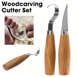 Stainless Steel Cross-border Foreign Trade Carving Knife for Wood Cutting and Scraping, Spoon Knife for Woodworking Carving