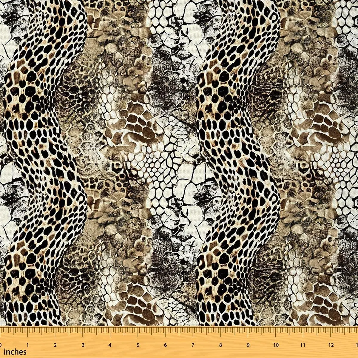 Snake Print Fabric Snake Skin Pattern ious Brown Upholstery Chairs Fabric （No Real Fur）,Soft Flannel
