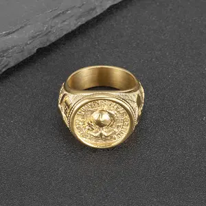 New 18K Gold Plated Plated Marine Corps Eagle Men's Ring