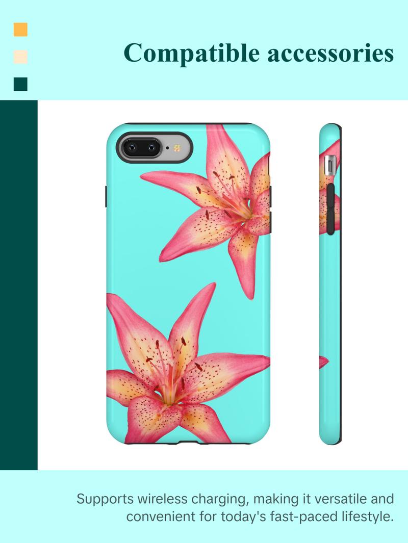 Premium Tiger Lily Flower Phone Case, Shockproof & Protective, High-Color, Available for Different Phones