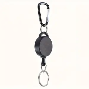 Metal Anti-theft Easy-to-pull Elastic (1/2/3 Counts), Portable Anti-lost Buckle Rope, Sporty Retractable Key Ring, ID Card Holder Keychain, Multi Purpose Keychain
