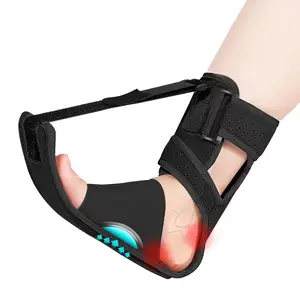 Adjustable foot drop night brace, unisex, providing full ankle support. Enhanced design for plantar fasciitis, featuring adjustable straps and a supportive foot brace with arch cushioning.