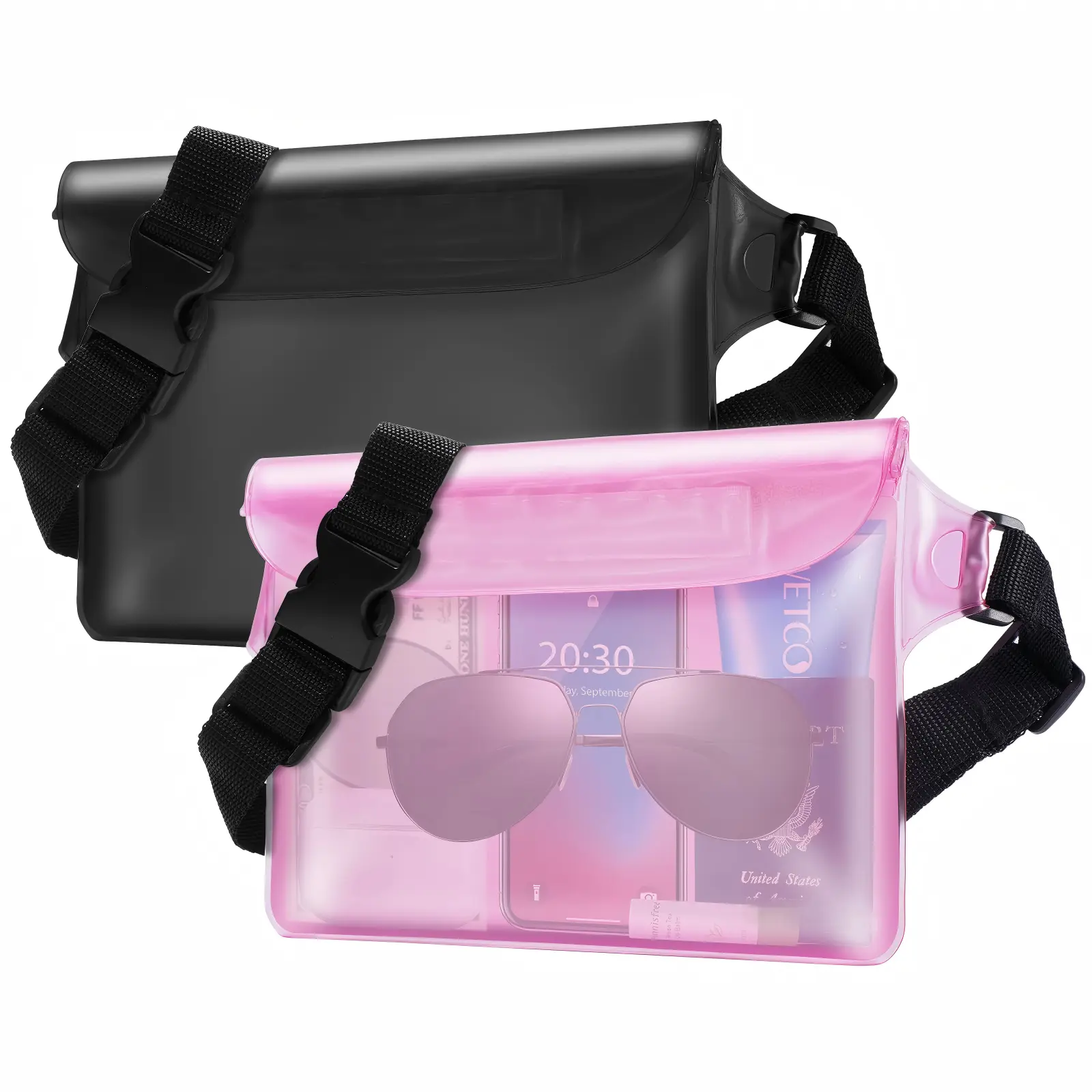IP68 Waterproof Fanny Pack for Men Women, Large Capacity Touch Screen Dry Bag for Kayaking, Paddle Boarding, Waterpark & Swimming Essentials, Adjustable Waist Strap Pouch for Cell Phone