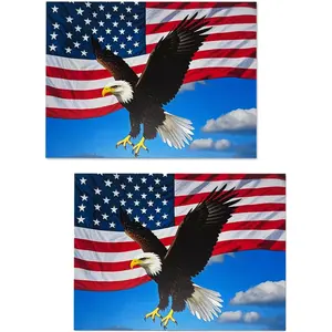 2Pack  Flag   Stickers, Refective Vinyl  Bald Eagles Bumper Sticker, 7.1, Window  for , , Laptop,  Flags  Decal