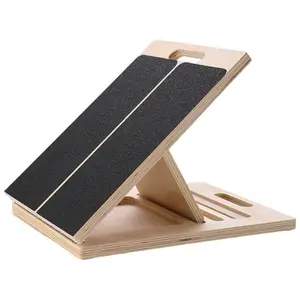 Wooden Slant Board with 5 Adjustable Angles Calf Stretcher Wedge for Squats Achilles Tendon Ankle Mobility Balance Training