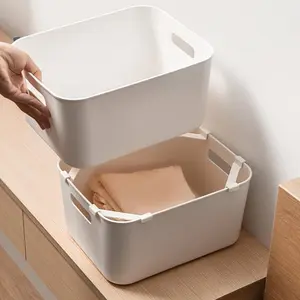 4pcs Contemporary Plastic Stacking Organizer Bins for Desktop, Kitchen Cabinets with Stackable Fixed Clamps, Closet Organizers, Stackable Home Organizer