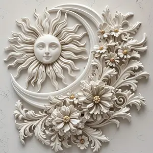 Sun Moon Floral Embossed Silicone Molds, Candle and Soap Making Molds, Epoxy Resin and Polymer Clay Molds, Creative Home Decor, Valentine's Day Mother's Day Christmas DIY Gift Tools, DIY Kit