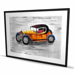 Begin Home Decor C1FM3648EX1M40 36 x 48 in. Yellow Vintage Car Toy - Framed Print Wall Art for Kids Decor