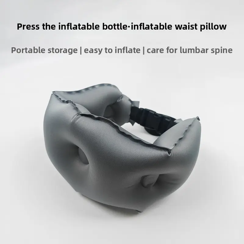 Inflatable Camping Pillow for Lumbar & Neck Support, Portable TPU Backrest with Press-to-Inflate Pump for Travel, Office, Inflatable Camping Pillows, Portable Camping Pillows