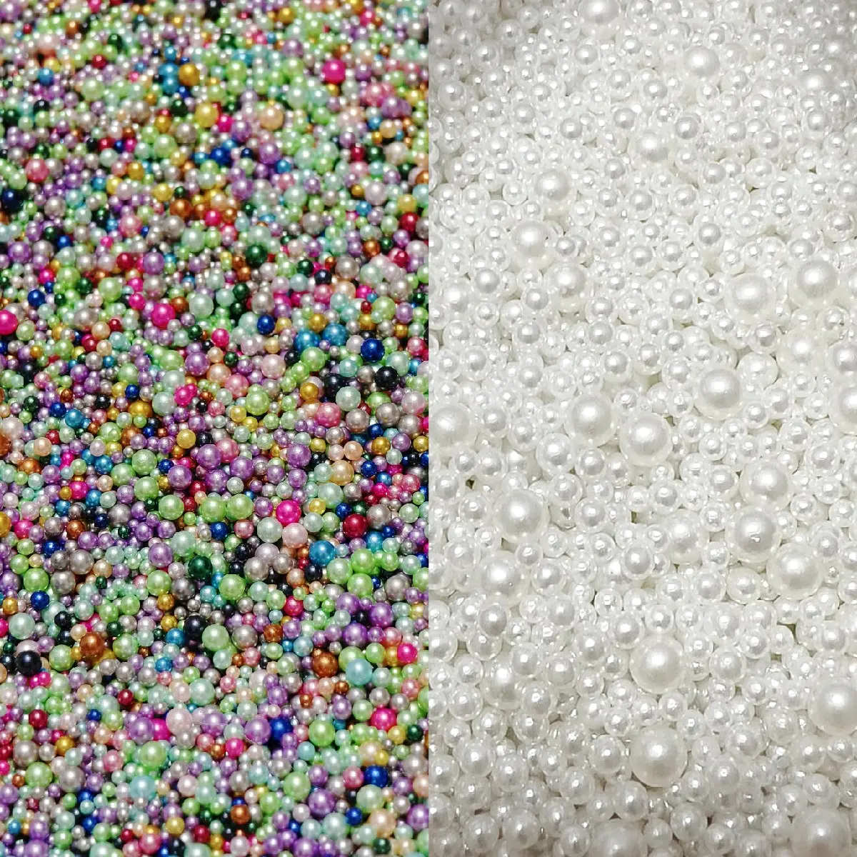 White & Colorful Pearls for Nail Arts and DIY - Mixed Colors and Sizes rhinestone nail pearl decor Cosmetic handmade armor Christmas Nails custom hand elegant Chrome