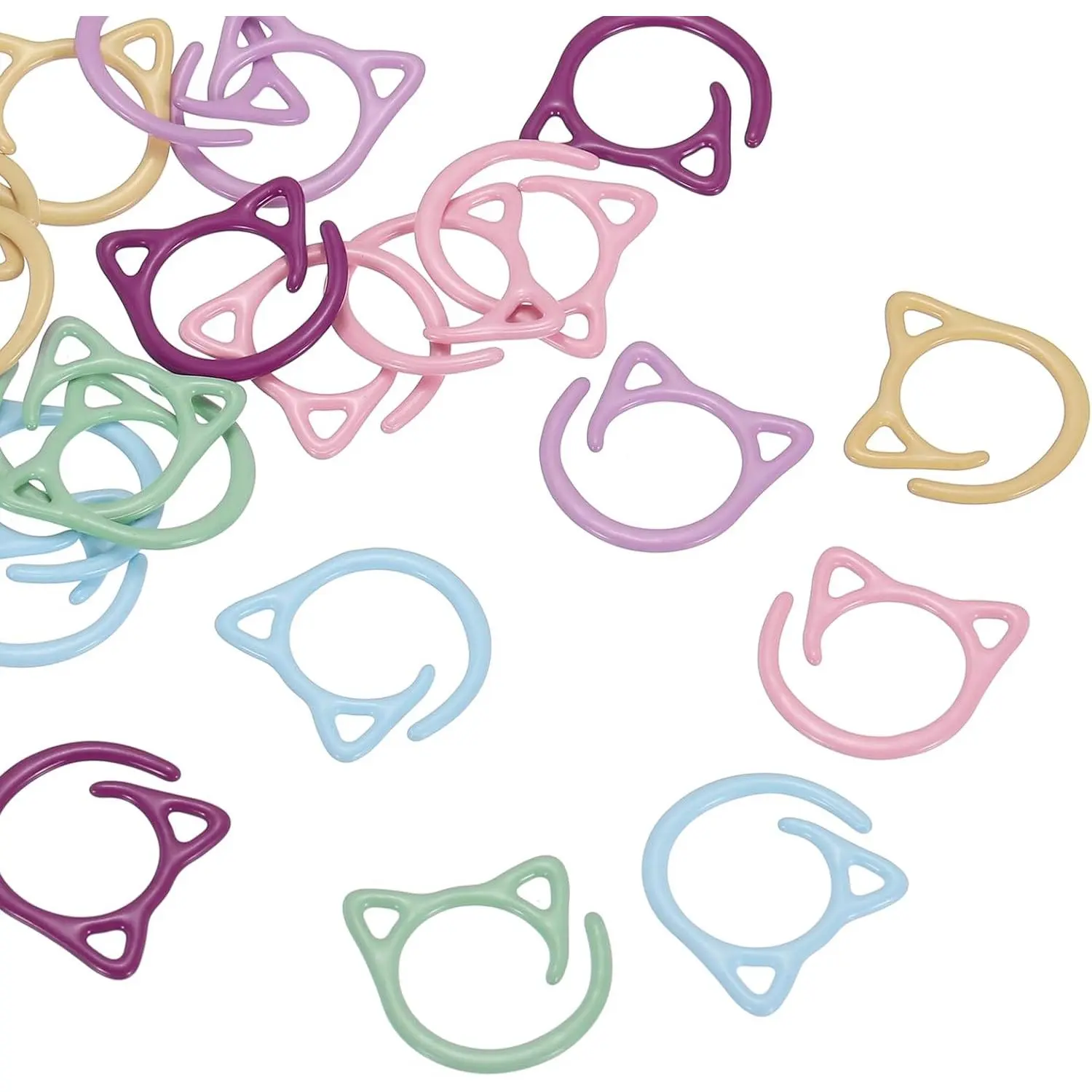 Crochet  Markers, 24 Pack  Marker for Knitting Crocheting Supplies Cute Metal Spiral Knit Clip Ring Counters for Crochet Yarn DIY Crafts, Multicolor