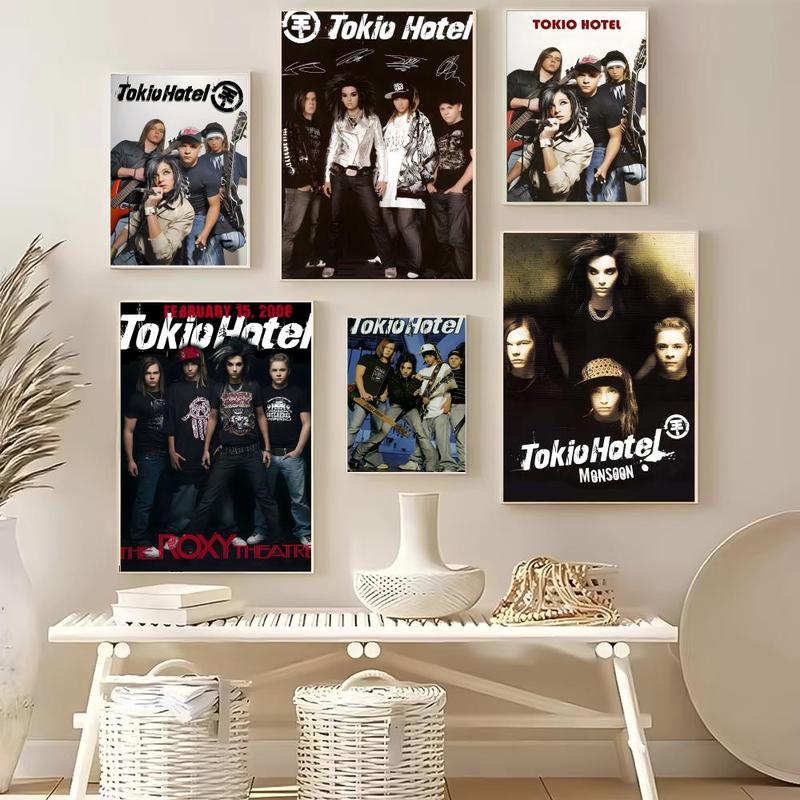PIKPAKA German Rock Band Tokio Hotel Poster High-Definition Waterproof Wall Art Stickers | Premium DIY Removable Decals for Home & Office | Fade-Resistant, Easy to Apply Vinyl Poster for Living Room, Bar, Shop | Multiple Sizes, Durable & Easy to Clean