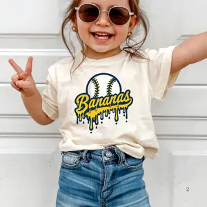 [Made in USA] Youth and Adult Funny Banana Baseball T-Shirt, Game Day Shirt, Softball Player Gift, Family Trip, Unisex Classic Fit 100% Cotton Comfortable Casual Tee, Baseball team gifts, Y2k Style Print