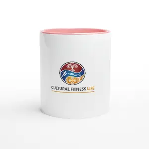 White 11oz Ceramic Mug with Color Inside
