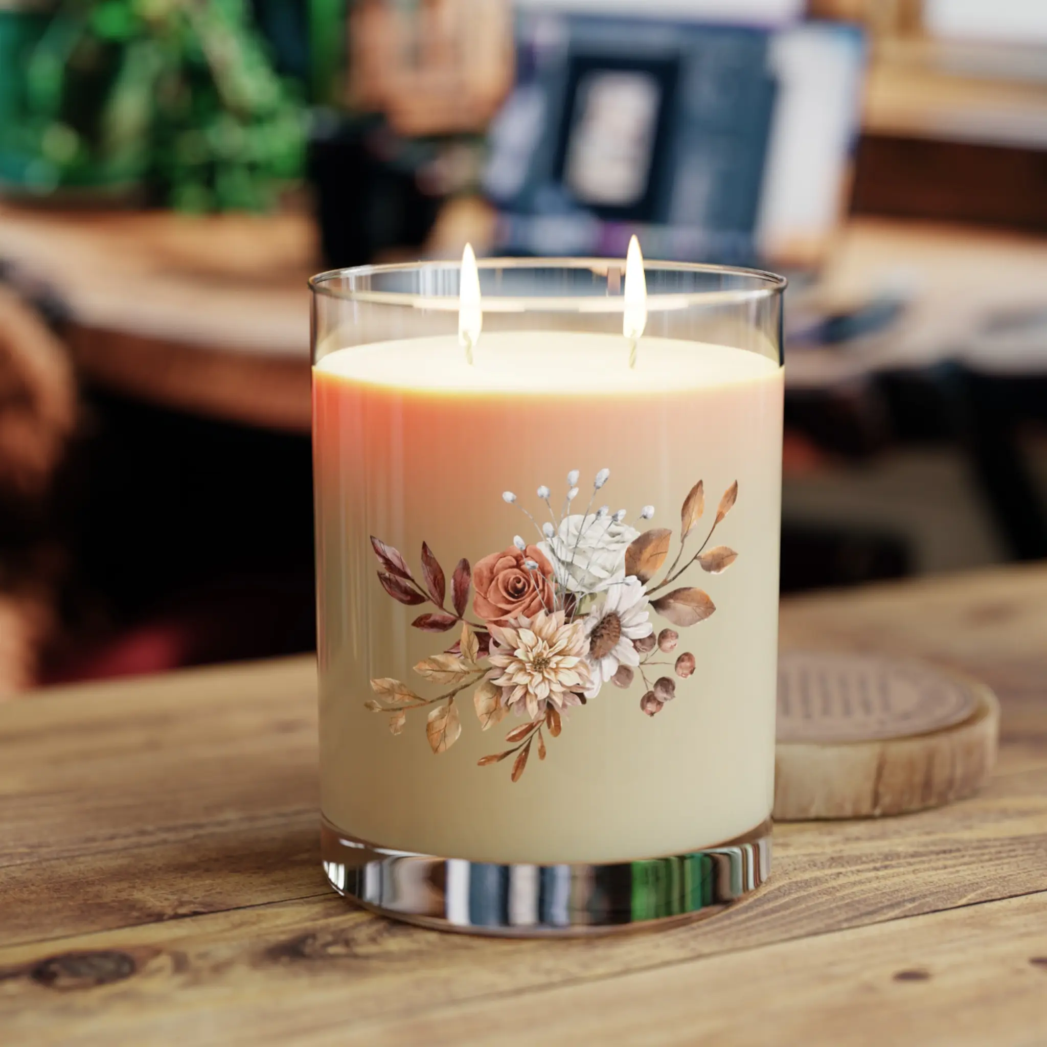 Fall Flowers Minted Lavender & Sage, Aromatherapy Candle, Home Decor, Gift for Her, Relaxation Candle,