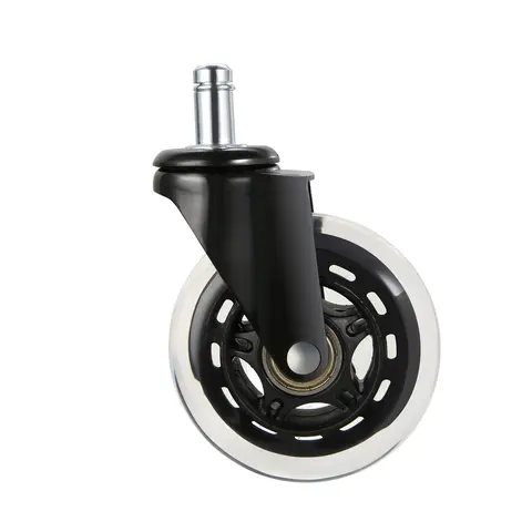 VEVOR Heavy-Duty Furniture Moving Wheels (Set of 5) Hardware, 3-in Rust-Resist Metal Casters with Ball Bearings, Polyurethane Silent Smooth Roll Scratch-Safe Tread, 130 lbs Load Capacity, Easy Install, Universal for Computer Gaming Desk Chairs