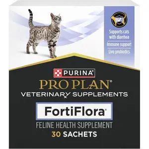 Purina Supplements FortiFlora Probiotics for Cats for Digestive Gut Health and Diarrhea - 30 ct. Box, Vet Recommended Cat Probiotic, Daily Gut Support, Stool Balance, Immune Support, Easy Sprinkle Powder, USA Trending Cat Digestive Supplement