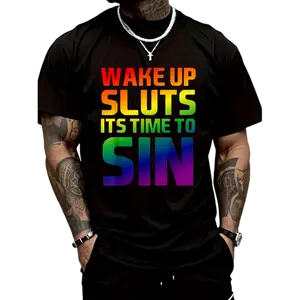 Wake Up To Sin Adult Party Lesbian Gay-Shirt Graphic Tees Summer Clothes Men Shirts Street Wear