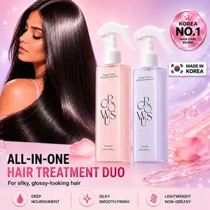 GROWUS Hair Perfume Bundle Set Damage Therapy Leave-in Treatment EX Due Rose & True Me 8.45 fl oz 250ml Spray for Severely Damaged Hair with Pearl Extract & Seaweed Complex for Shiny Healthy Hair