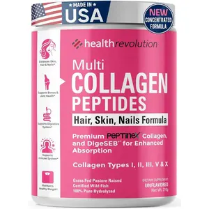 Multi Collagen Protein Powder | 5 Types of Hydrolyzed Collagen for Skin, Hair, Nails & Joints | Unflavored, Non-GMO & Gluten-Free