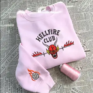 Hellfire Club Embroidered Sweatshirt, Movie inspired sweatchirt, Stranger Things Vintage Embroidery Design, Gift For Fan