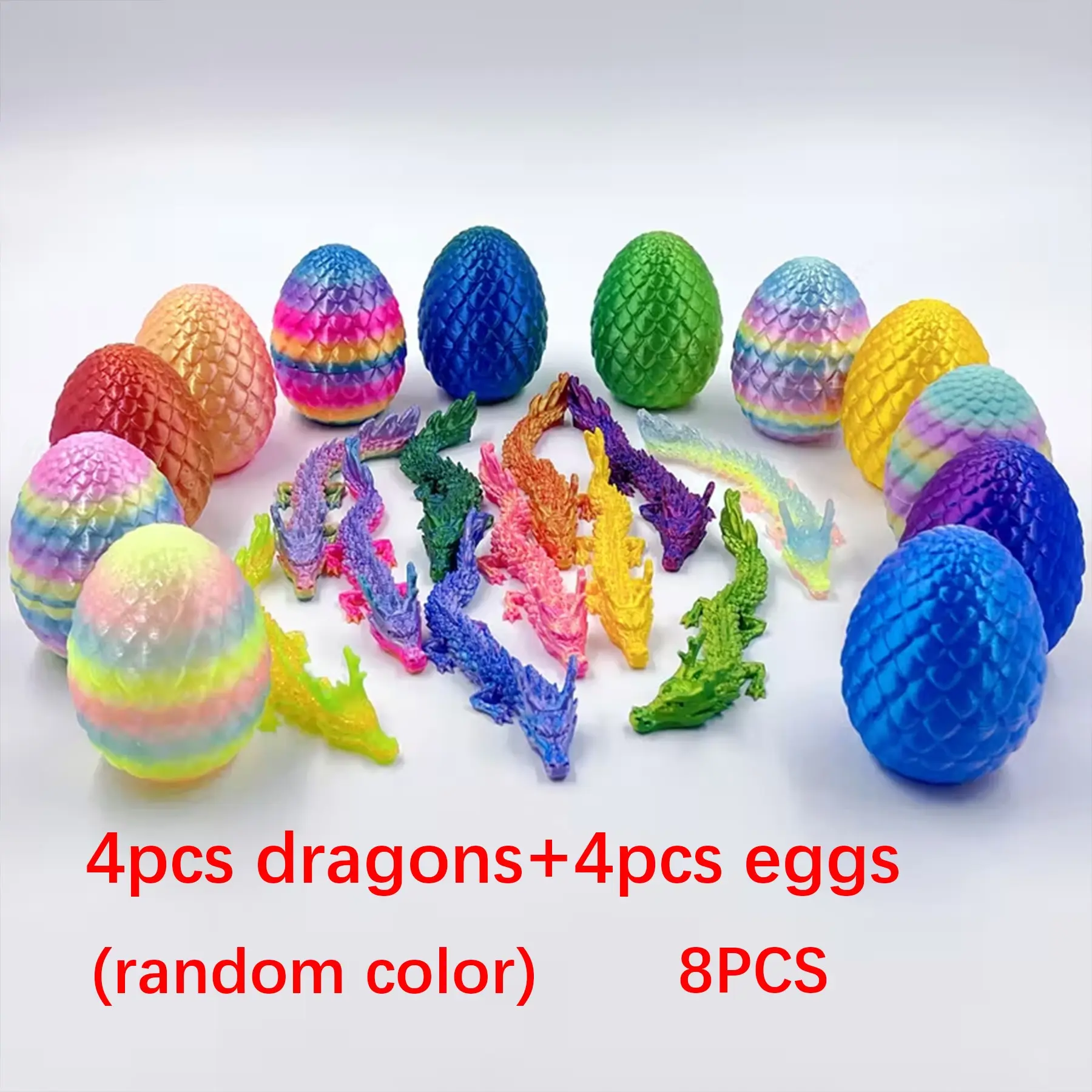 8-Piece Dragon Egg Set, Fantasy Magic Dragon Sculpture Decorations, Home Decor Ornaments, Decorative Sculptures, Decoration Items, Figurine Decor, Figurines Decor, Perfect for Easter Christmas Halloween Party Birthdays Gifts