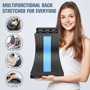Back Stretcher with 3-Level Adjustable Lumbar Support, 88 Massage Points Spine Corrector, ABS Material, Multi Colors