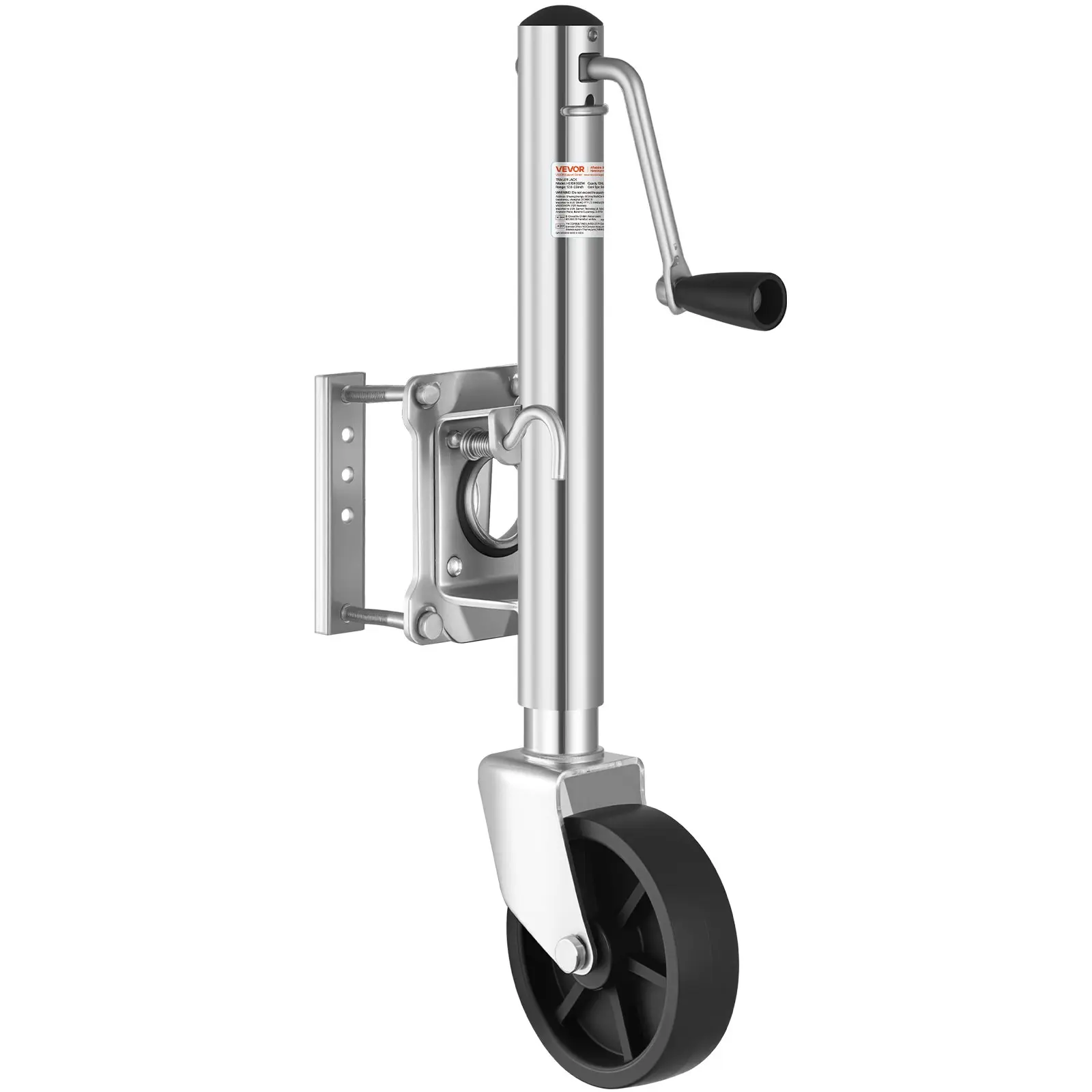 【DealsForYouDays】VEVOR Trailer Jack with Wheel, 1000 lbs Load Capacity, Heavy Duty Swivel Boat Trailer Jack with PP Single Wheel & Ergonomic Handle, 10-inch Lift, Fit for RVs, Boats, Horse Trailers, Utility Trailers