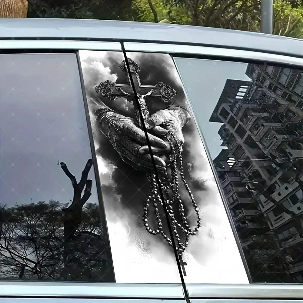 2pc Creative Vinyl Stickers Car B-Pillar Protection Decals Universal Car Sticker Easy Peel & Stick Sunproof Waterproof Scratch-Resistant for All Vehicles Automotive Vinyl Decal Decal for Cars