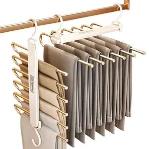 Multi-Purpose Closet Organizer – Foldable Hanger for Pants, Scarves, and Accessories Hanging Smooth Steel Stainless