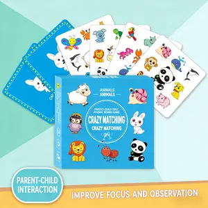 2026Crazy Matching Card Game | Fruits & Vegetables / Animals Edition | Interactive Family & Party Tabletop Game | Memory & Focus Training Card Set