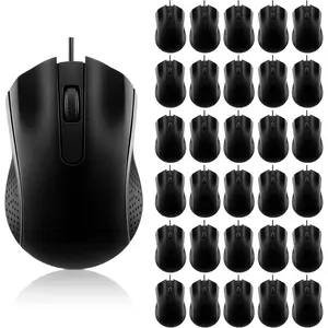 30 Pack USB Wired  3 Button Corded  Mice Bulk USB  for PC Desktop, Laptop, Office, School, Classroom Use(Black)
