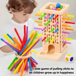 Board Game with 30 Colorful Sticks & Dice, Math Educational Toy for 3-Year-Olds, Fine Motor Skills, Family Fun, Table Math Games, Travel-Friendly Learning Gift for Kids