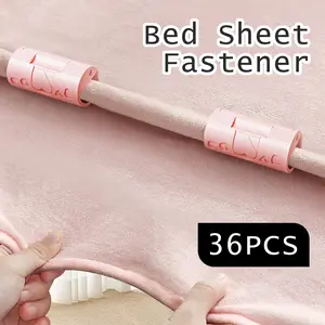 36 Counts Multipurpose Sheet Grippers – Two-Speed Adjustable Clips for Beds Duvet Covers More – Random Colors