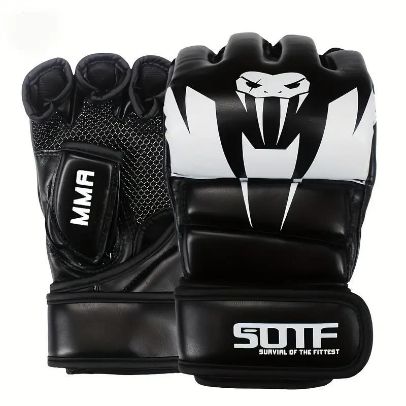 Adult Half Finger Combat Sanda Gloves, 1 Pair Non-slip Breathable MMA ...