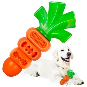 Apasiri Bacon Flavored Carrot-Shaped Dog Chew Toys for Medium to Large Breed Dogs 20-70 lbs Fun Durable Pet Treats