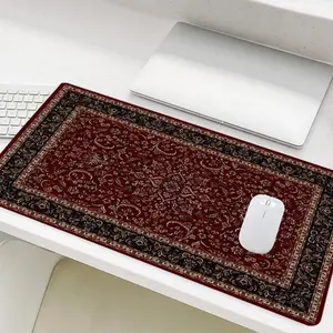 Classics Persian Pattern Large Gaming Mouse Pad, Office Desk Accessories, Non-slip Rubber Base Stitched Edge Desk Pad for Desk Laptop Desktop