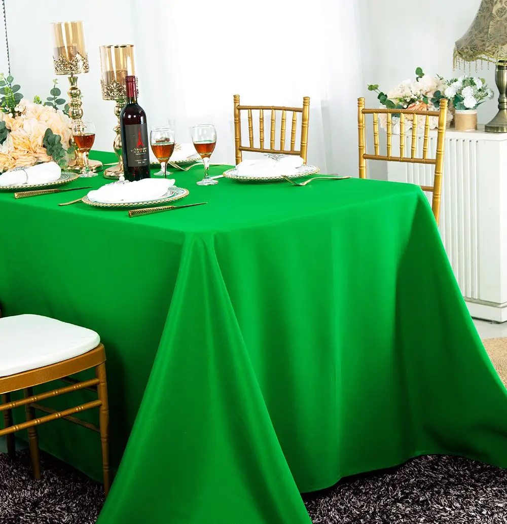 60"x120" Seamless Rectangular Premium Polyester Tablecloth - Emerald Green (1pc)