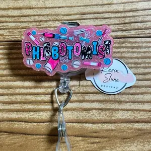 Phlebotomist Pink Badge Reel